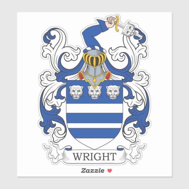 Wright Familienwappen Aufkleber (Blatt)