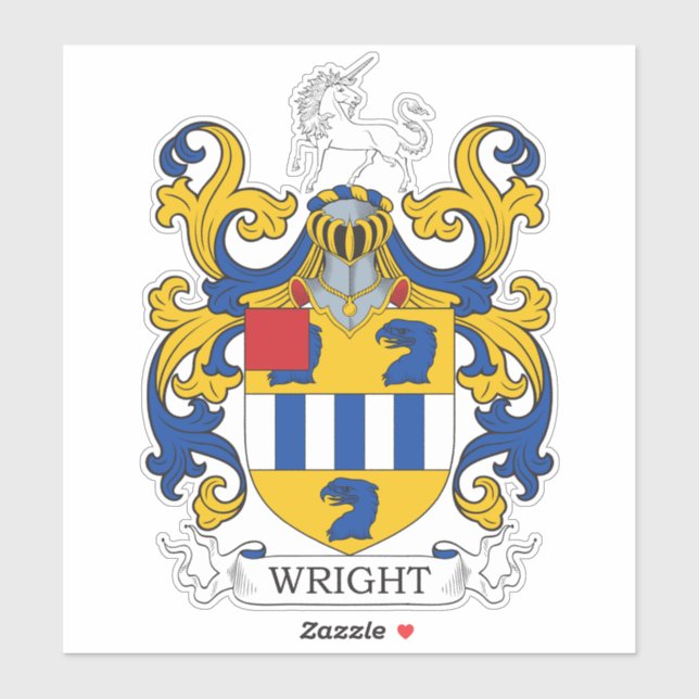 Wright Familienwappen Aufkleber (Blatt)