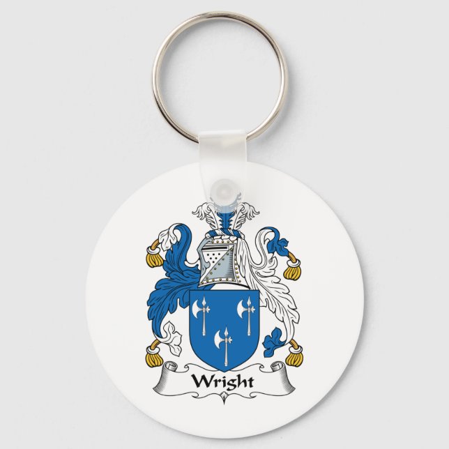 Wright Familienwappen Schlüsselanhänger (Vorderseite)