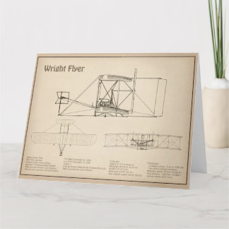 Wright Flyer - Flugzeugkonzept Zeichnend Pläne SD Dankeskarte