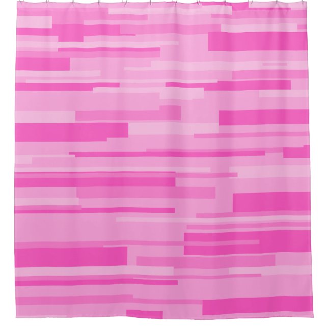 Wright Hot Pink Mitte Jahrhundert Modernes Muster Duschvorhang (Vorderseite)