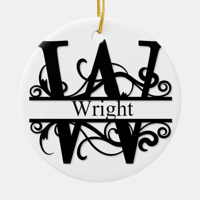 Wright Monogramm Keramik Ornament (Vorne)