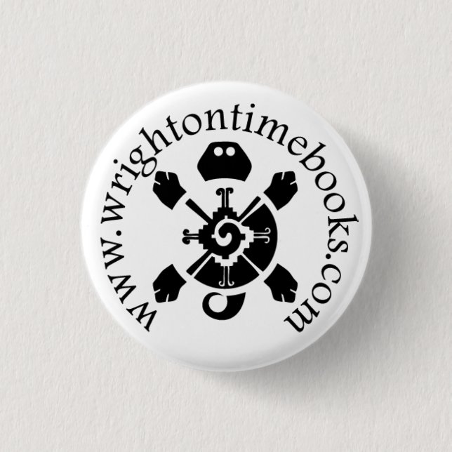 Wright rechtzeitig bucht Schildkröte-Logo Button (Vorderseite)