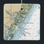 Wrightsville Beach NC-Diagramm Keramikornament<br><div class="desc">Wrightsville Beach North Carolina Weihnachtsschmuck mit nautischen Diagramm gemacht.</div>