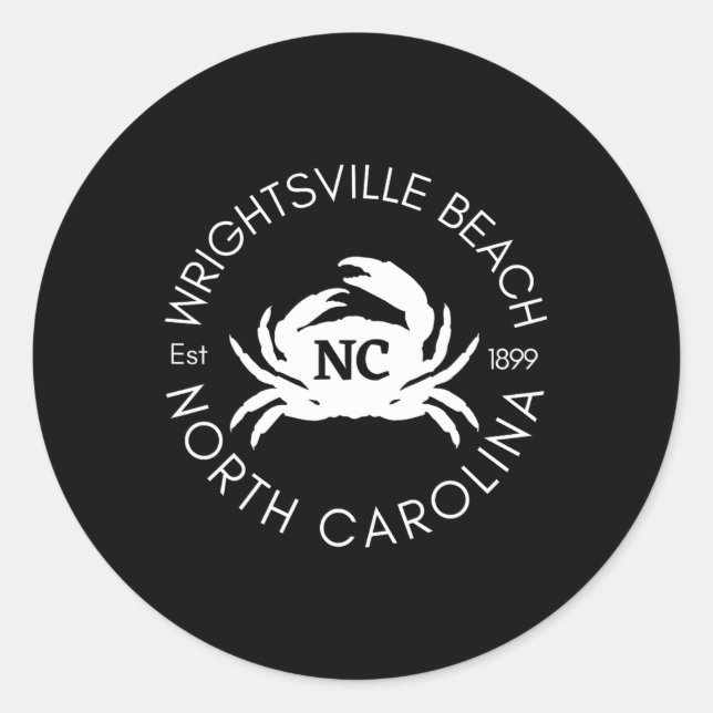 Wrightsville Beach North Carolina Crab Beaches Oce Runder Aufkleber (Vorderseite)