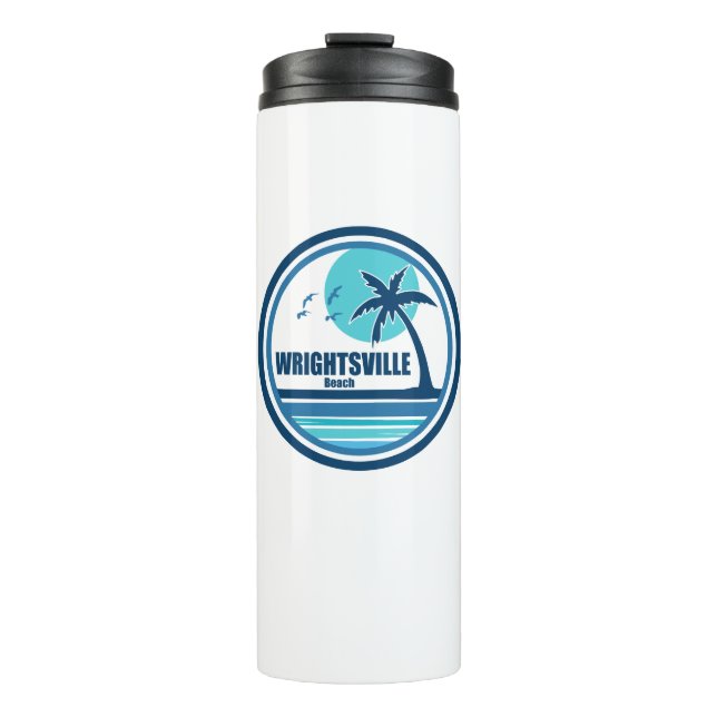 Wrightsville Beach North Carolina Palm Tree Birds Thermosbecher (Vorderseite)