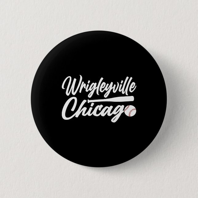Wrigleyville Chicago Baseball American Button (Vorderseite)