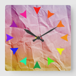 Wrinkled Paper Design Bedroom Dorm Wall Clock Quadratische Wanduhr