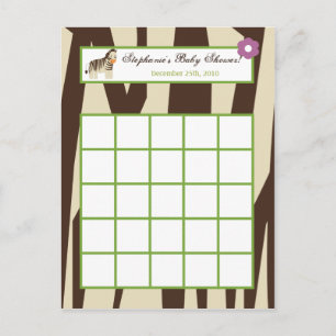 Writable Bingo Card Jacana Lila Tiere Einladungspostkarte