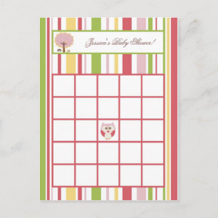 Writable Bingo Card Liebe and Nature Girl Woodland Einladungspostkarte