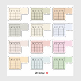 Writable Monthly Index Tab Calendar Habit Tracker  Aufkleber