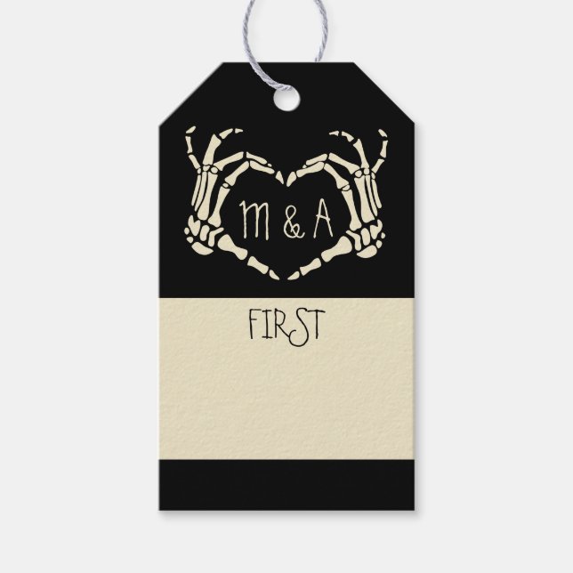 Write-In Style Creepy Goth Marriage Milestone Geschenkanhänger (Vorderseite)