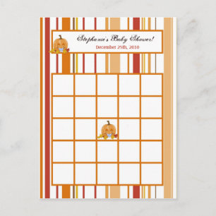 Writed Bingo Card Autumn Fall Pumpkin Baby Einladungspostkarte