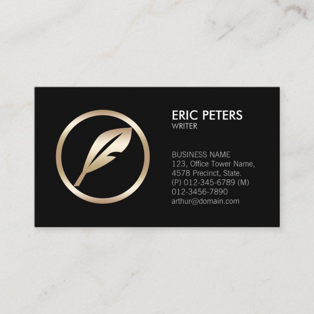 Writer Author Novelist Business Card Visitenkarte (Vorderseite)
