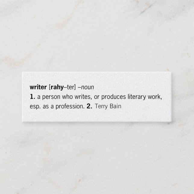 Writer Definiert [als Sie] Mini Visitenkarte (Vorderseite)