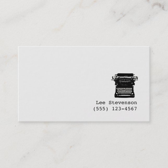 Writer Editor Schreibmaschine Business Card Visitenkarte (Vorderseite)
