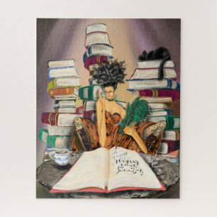 Writer Girl Fantasy Puzzle - Malerei