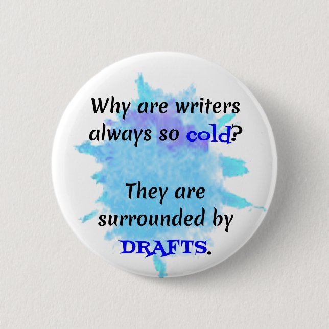 Writer Joke English Teacher Funny Geschenk Button (Vorderseite)