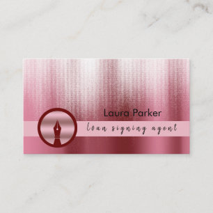 Writer Loan Signing Agent Nib Rose Gold Notar Visitenkarte