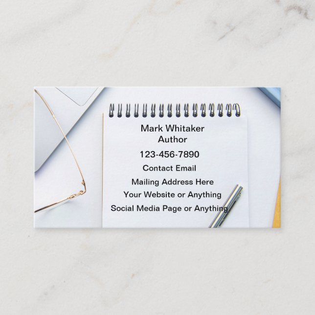 Writer Publisher Lässig Business Cards Visitenkarte (Vorderseite)