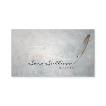 Writer Quill Pen Grunge Texture BusinessCard
