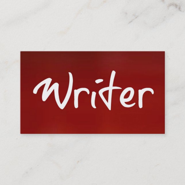 Writer Red Business Card Visitenkarte (Vorderseite)