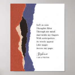 Writername Motivierend Gedicht Abstrakt Torn Paper Poster