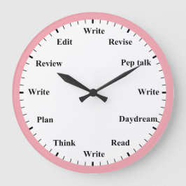 Writer's Clock - Writing Job Fun Pink Wall Clock Große Wanduhr