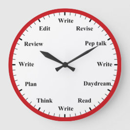 Writer's Clock - Writing Job Fun Red Wall Clock Große Wanduhr