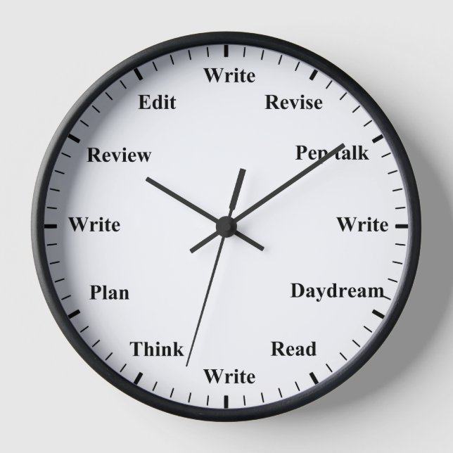 Writer's Clock - Writing Job Fun Wall Clock Uhr (Vorderseite)
