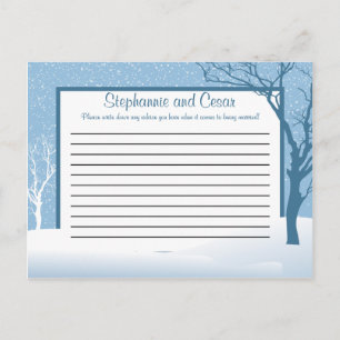 Writing Advice Card Winter Blue Christmas Postkarte