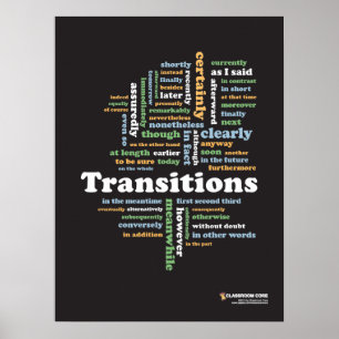 Writing Transitions 18" x 24" Classroom Poster