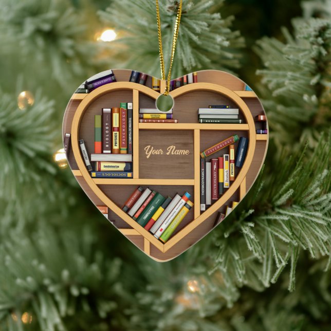 Writter Reader Bookshelf Books Lover Bookworm Keramik Ornament (Baum)