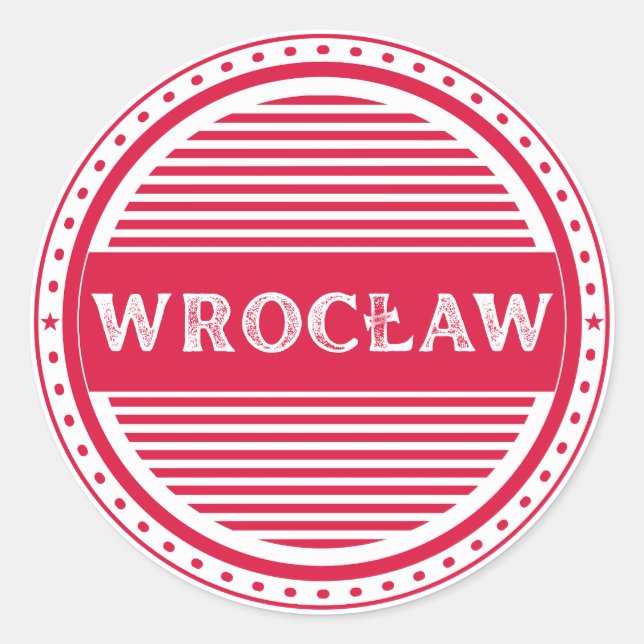 Wroclaw City Pride Emblem – Polish Identity Runder Aufkleber (Vorderseite)
