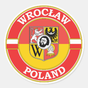 Wroclaw Polen Circle Emblem Runder Aufkleber