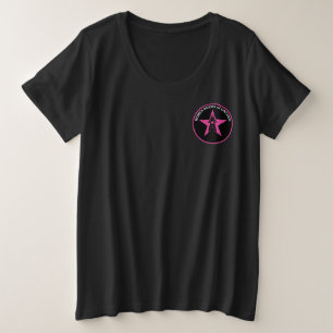 WRoO Plus-Size-Logo, Basic, Schwarz, Vorderseite u Große Größe T-Shirt