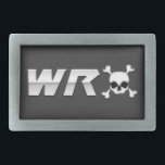 WRX mit dem Schädel Rechteckige Gürtelschnalle<br><div class="desc">WRX mit dem Schädel für das ganzes Subaru lockert auf</div>