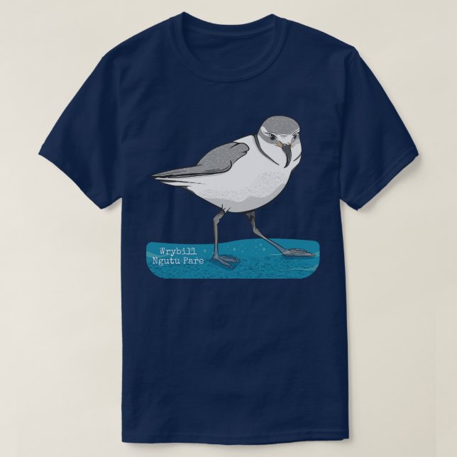 Wrybill Ngutu pare NZ bird T-Shirt (Design vorne)