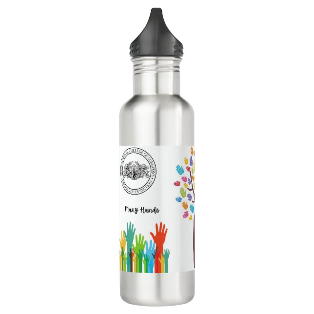 WSF/ICS-US - Viele Hände - Mission Flasche Edelstahlflasche (Links)
