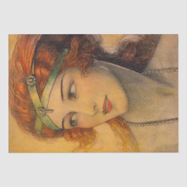 WT Benda Art Deco Woman Decoupage Seidenpapier (Vorderseite)