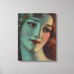 WT Benda Beauty Art Deco Lady Diptych Leinwanddruck