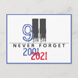 WTC 911 Patriotisch Niemals Vergessen 20. Jahresta Postkarte