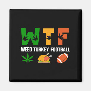 Wtf2 Wein Truthahn Fußball - Lustiger Thanksgiving Magnet