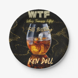 WTF 50 Men's 50. Geburtstagsparty Pappteller