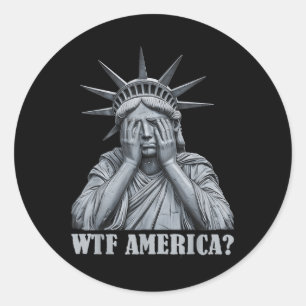Wtf America_ Anti-Trump Politik und Demokratie Runder Aufkleber