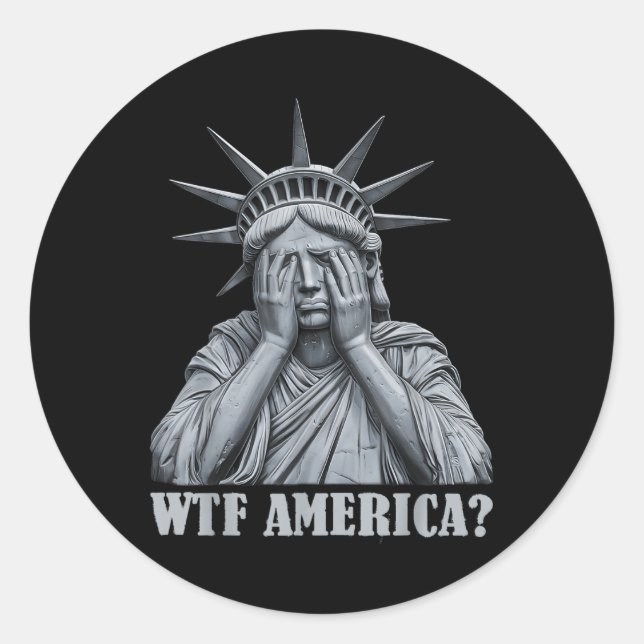 Wtf America_ Anti-Trump Politik und Demokratie Runder Aufkleber (Vorderseite)