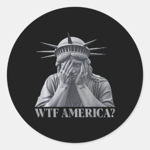 Wtf America_ Anti-Trump Politik und Demokratie Runder Aufkleber