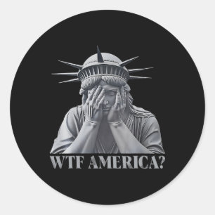Wtf Amerika - Anti-Trump-Politik und Demokratie Runder Aufkleber