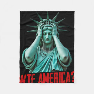Wtf Amerika Statue der Freiheit Anti-Trump Politis Fleecedecke