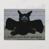 WTF Bat Creature Postcard